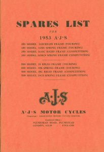 AJS Parts Book 1953