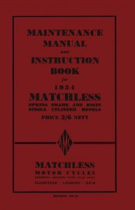 Matchless Singles Instruction Manual 1954