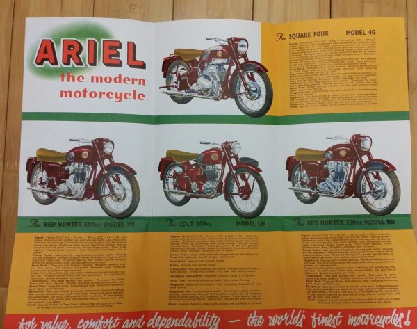 Ariel Red Hunter Square 4 Motorcycle Brochure 1959