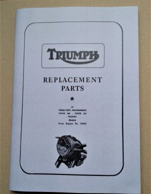 Triumph Speed Twin, Thunderbird, Tiger 100, Trophy Motorcycle Parts Book