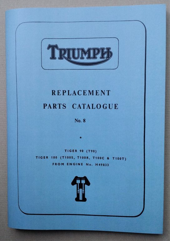 Triumph Triumph T100 Parts Book 350 500 No 8 1967