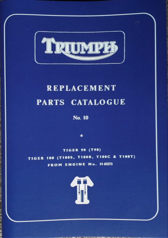 Triumph 500 cc 350 cc Twin Motorcycle Parts Book Book Number 10 1969