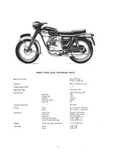 Triumph Speed Twin Parts Book 1965