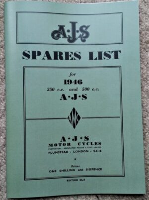 AJS 16 18 Parts book 1946