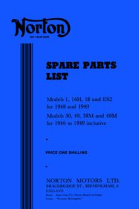 Norton Parts Book 16h ES2 18 30 40