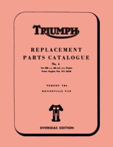 Triumph 650 Parts Book 1968 Overseas edition