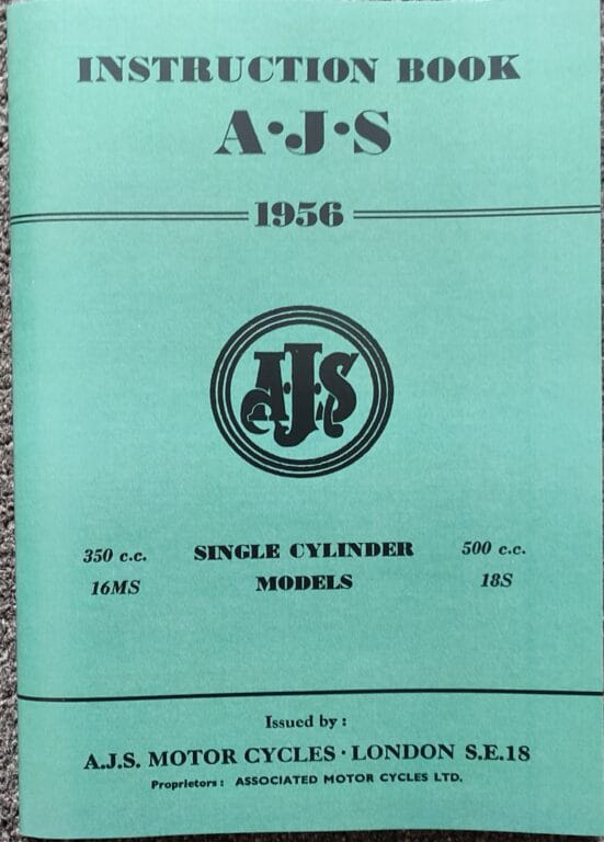 AJS Instruction Book 1956