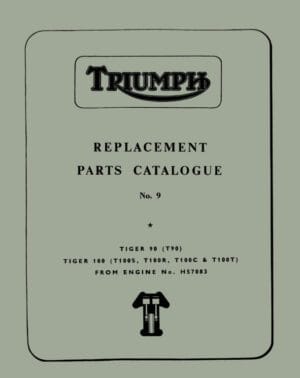 Triumph Parts Book 1968 Tiger 90 Tiger 100S Tiger 100R Tiger100C Tiger 100 Motorcycle 350 500 Twins
