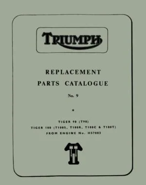 Triumph Parts Book 1968 Tiger 90 Tiger 100S Tiger 100R Tiger100C Tiger 100 Motorcycle 350 500 Twins